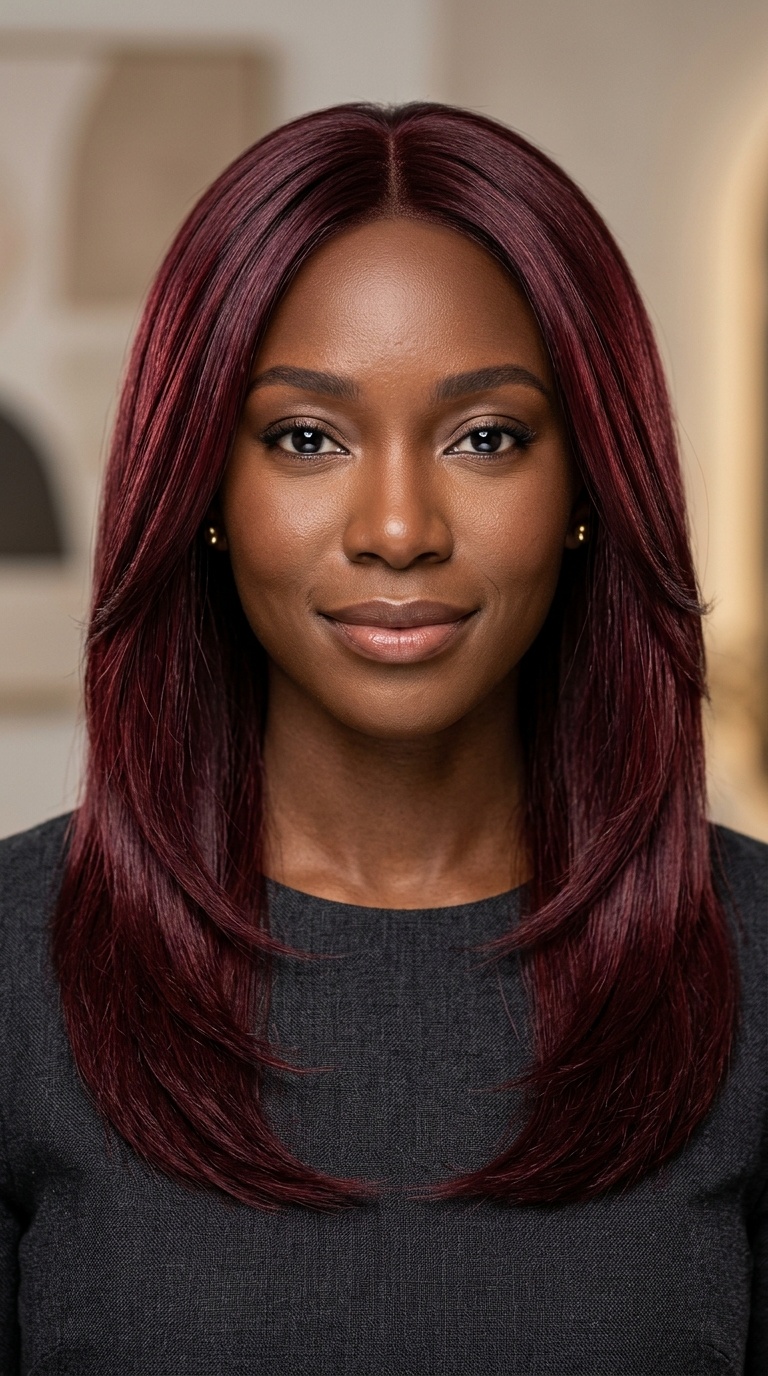 Burgundy Straight Layers for Depth
