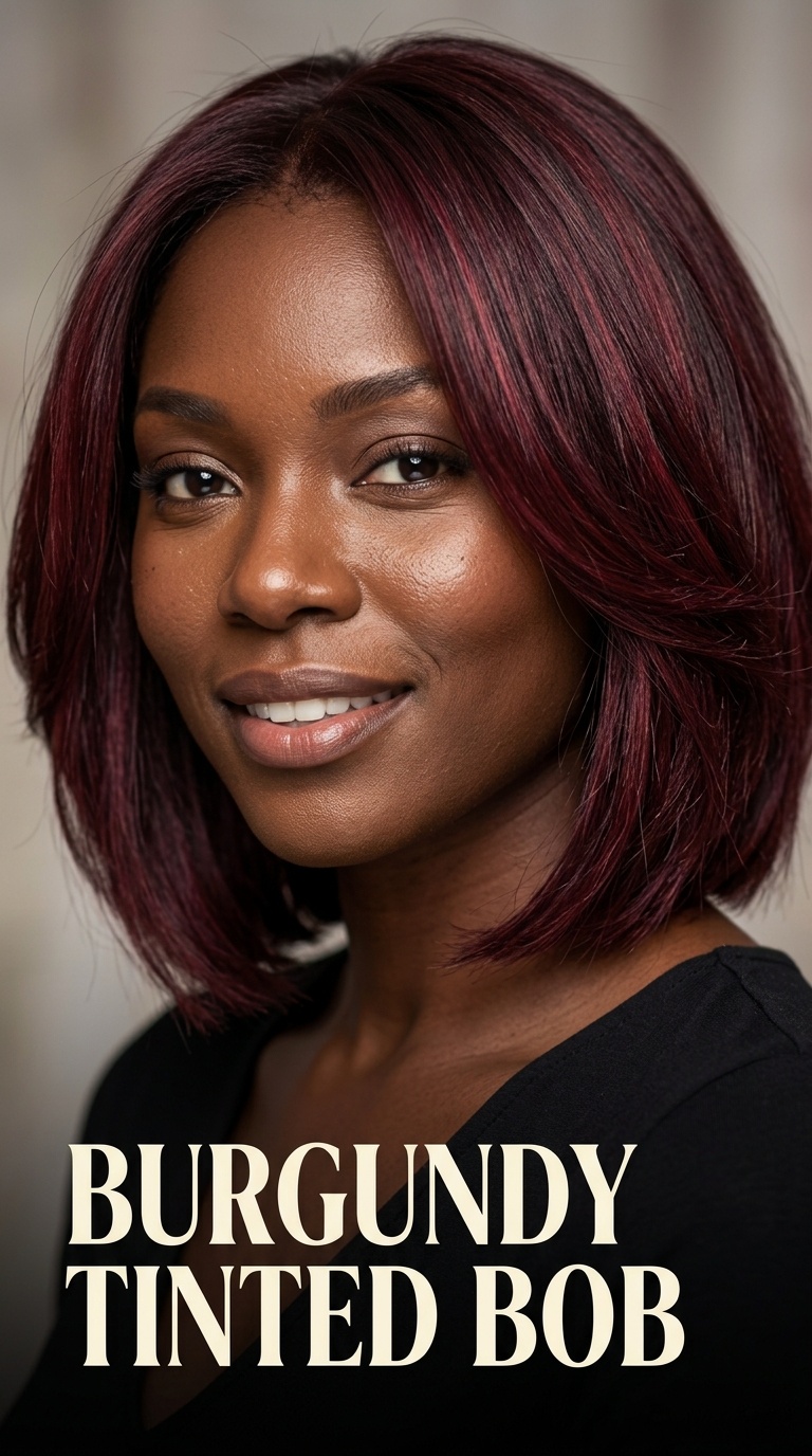 Burgundy Tinted Bob