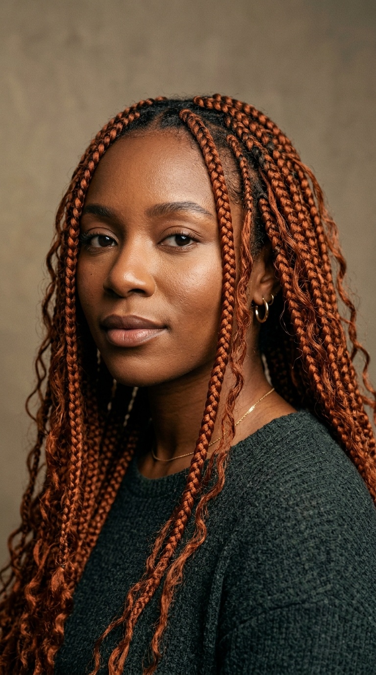 Burnt Orange Bohemian Braids