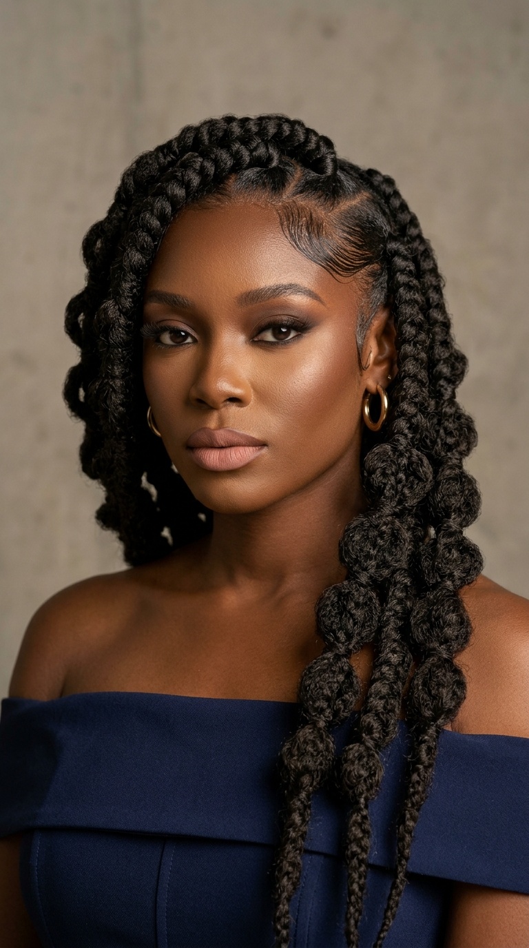 Butterfly Braids with Swooped Side