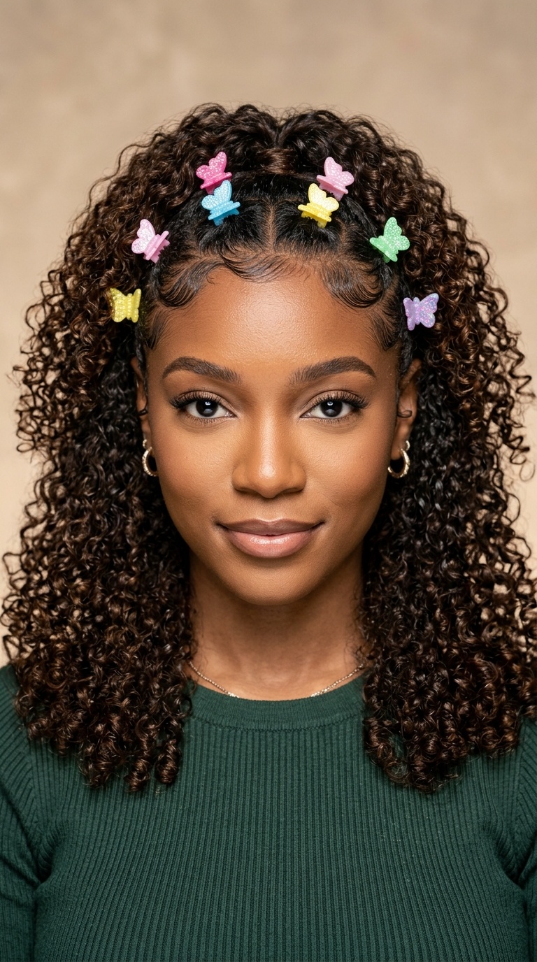 Butterfly Clip Accents with Tamed Flyaways