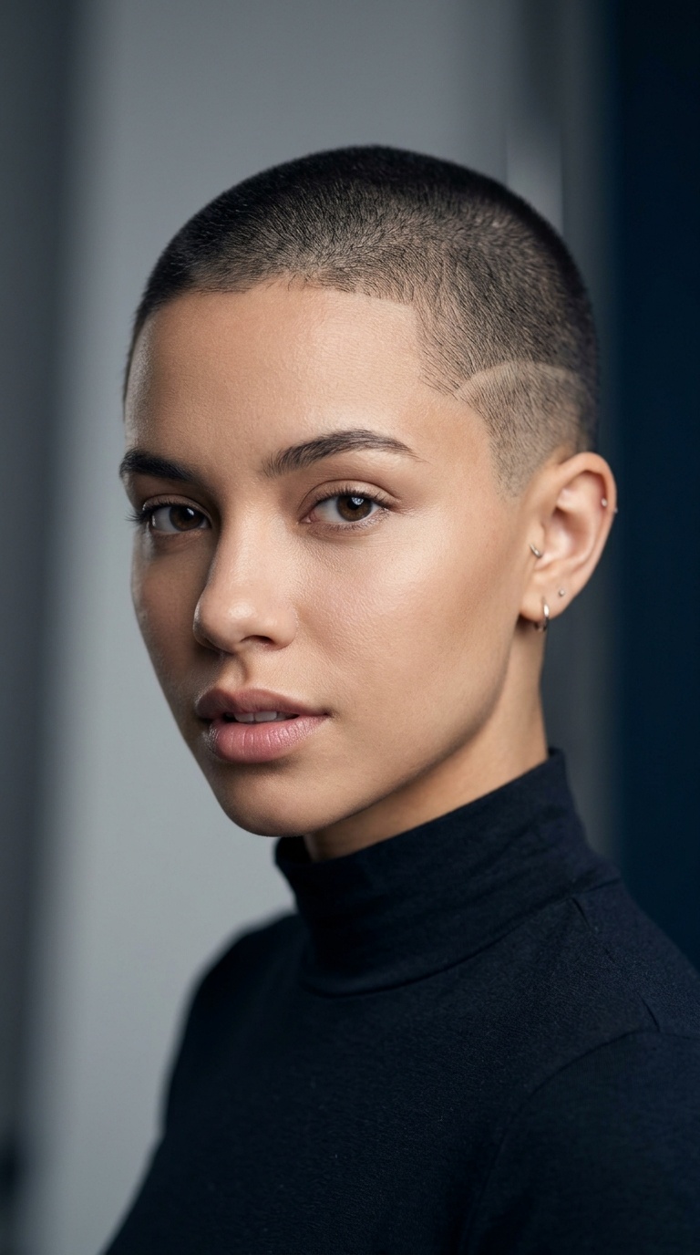 Buzz Cut with Artistic Fade