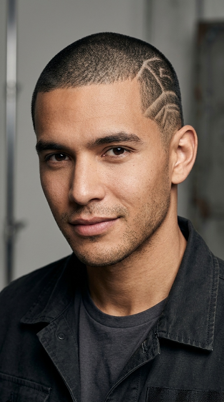 Buzz Cut with Graphic Designs