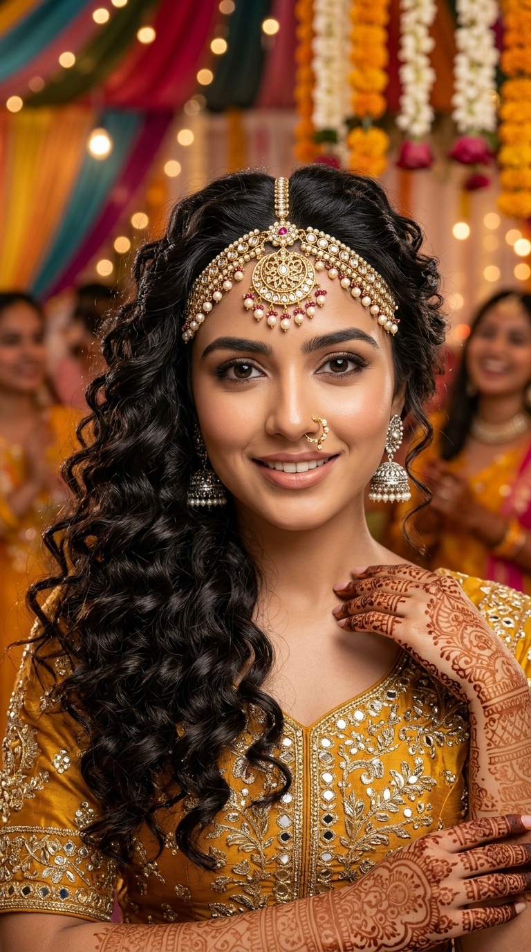 Cascading Curls with a Matha Patti