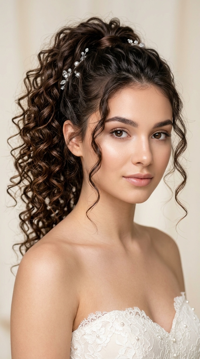 Cascading Curly Ponytail