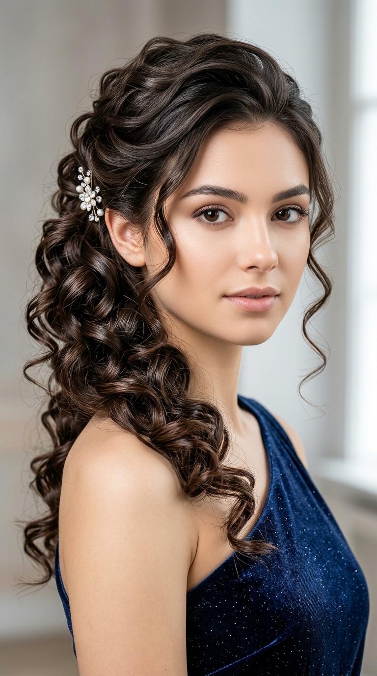 Cascading Side-Pinned Curls