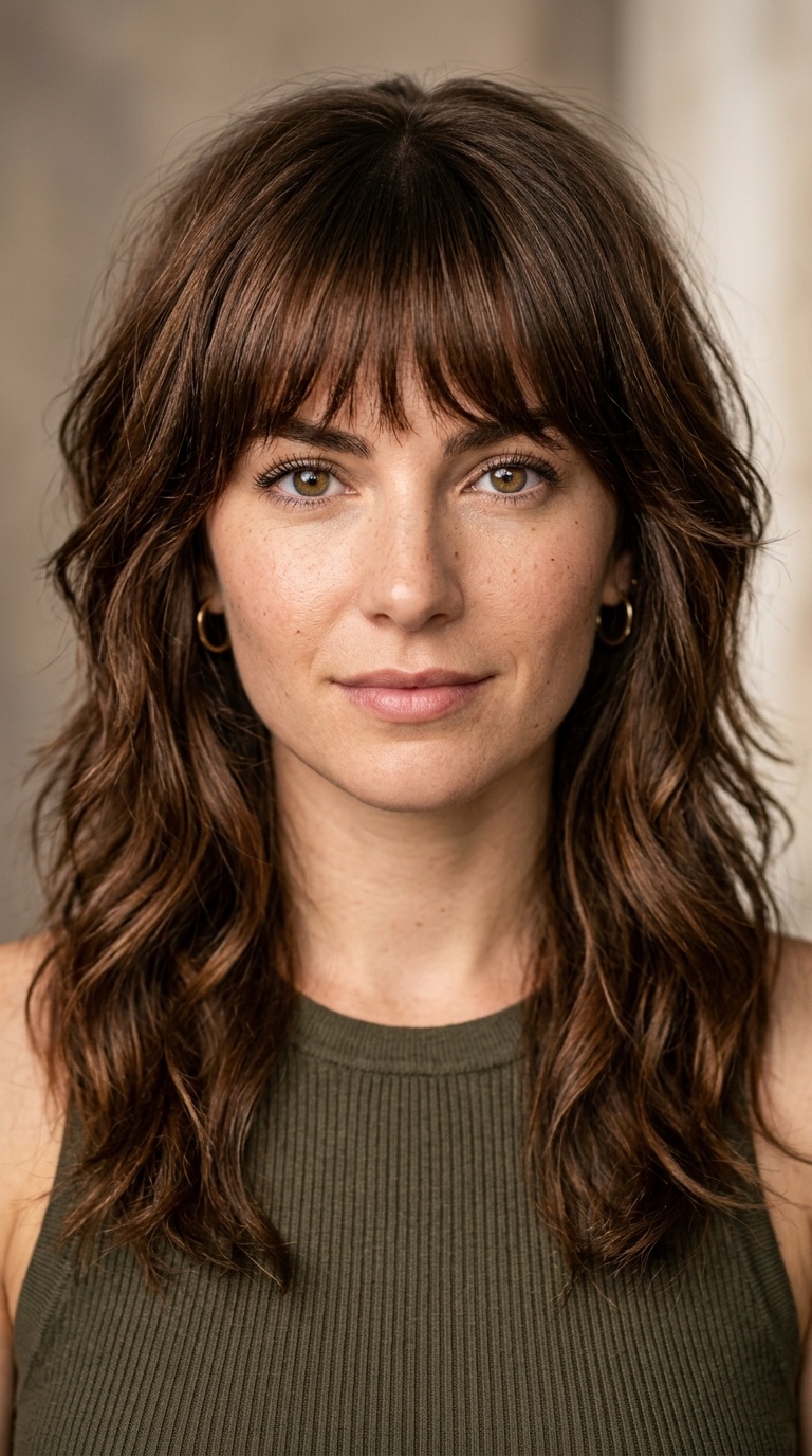 Chestnut Shag with Bangs