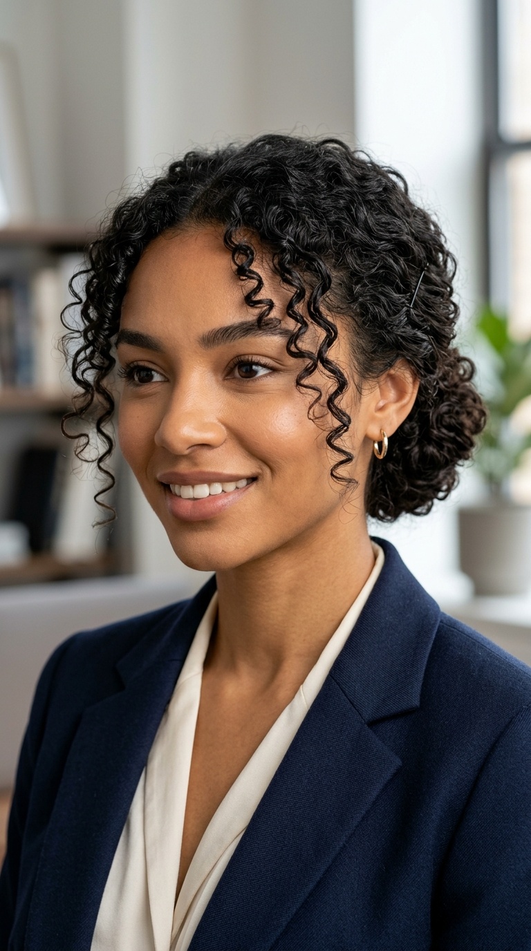 Chignon with Face-Framing Tendrils