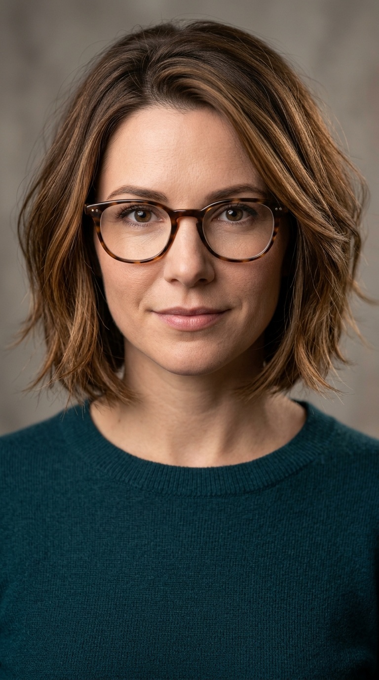 Chin-Length Bob with Internal Layers