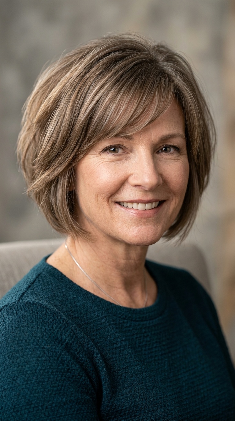 Chin-Length Bob with Side-Swept Bangs