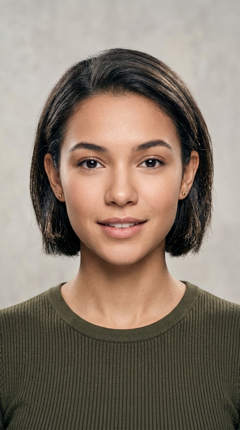 Chin-Length Bob with Tucked Sides