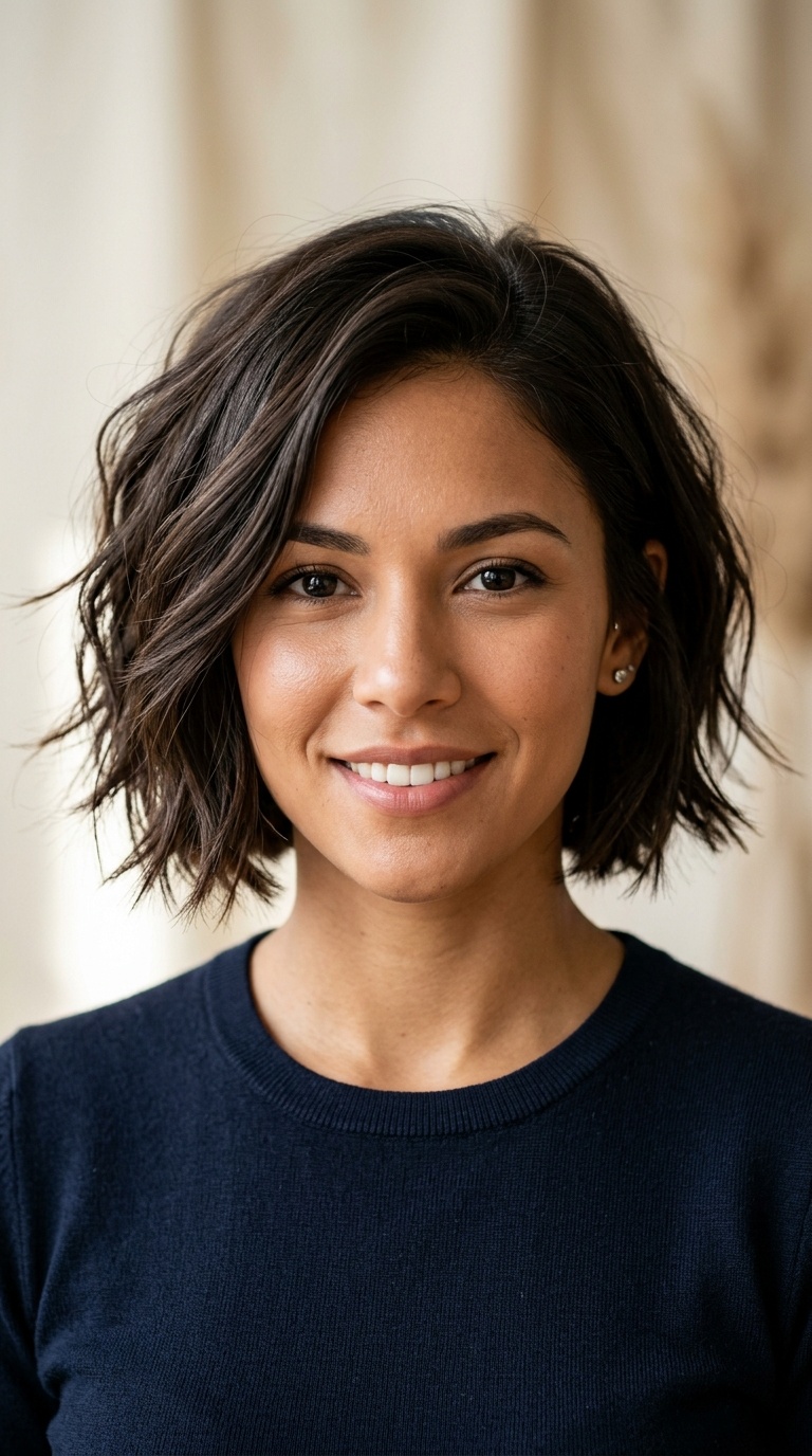 Chin-Length Textured Bob
