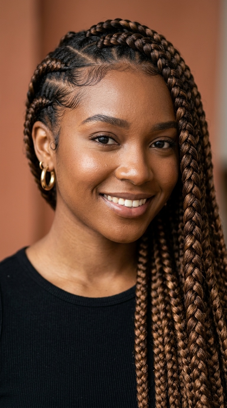 Chocolate Brown and Caramel Mix Jumbo Braids