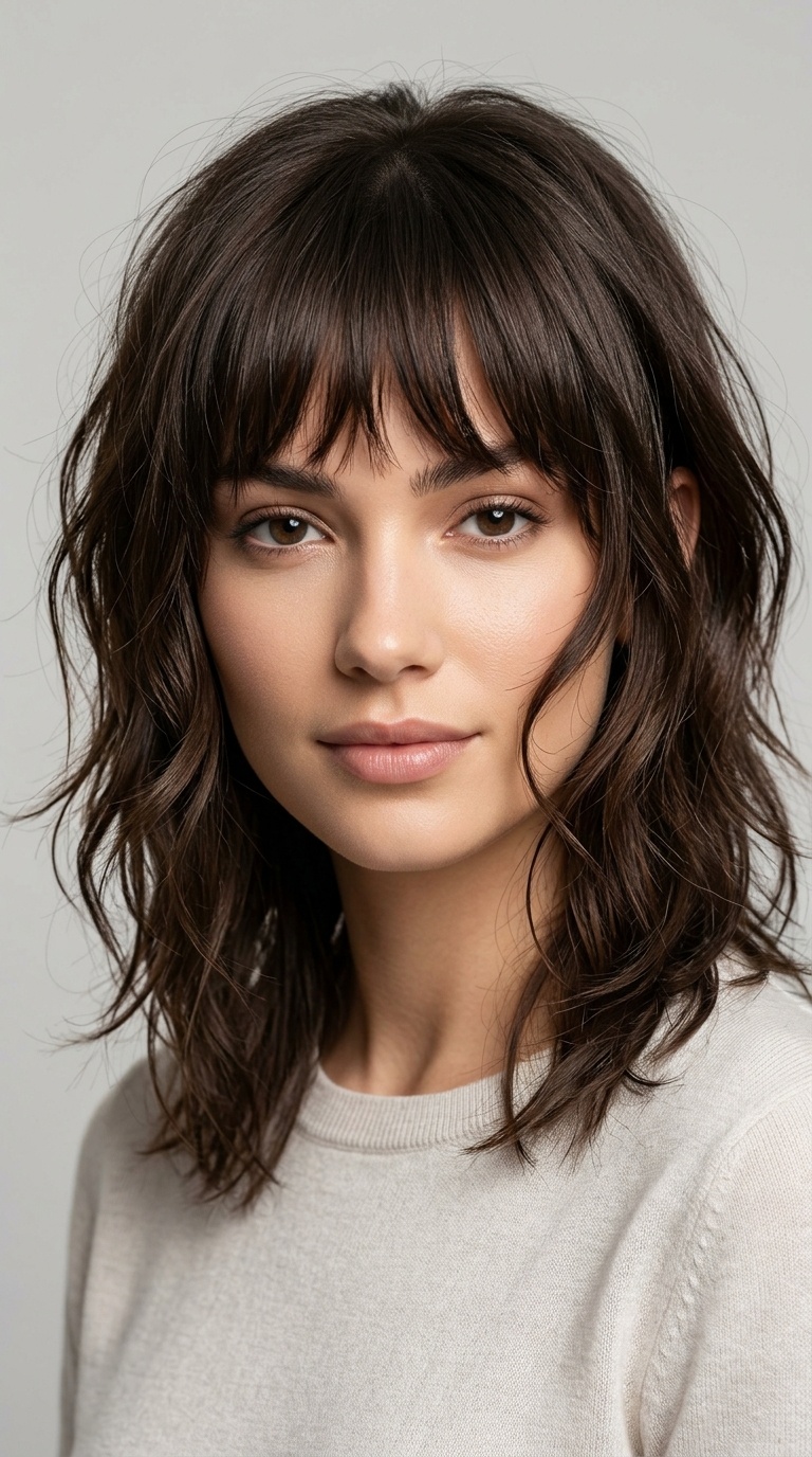 Choppy Fringe with Face-Framing Tendrils