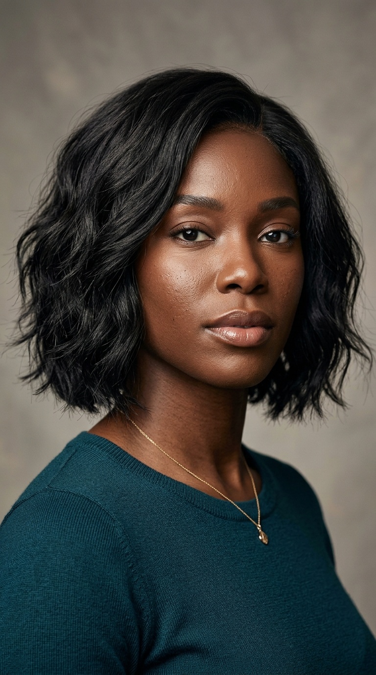 Choppy Layered Wavy Bob
