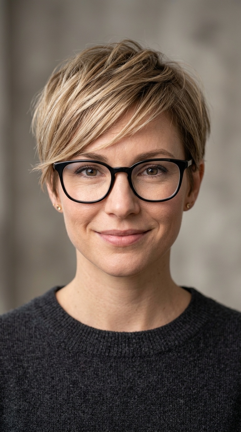 Choppy Pixie with Side-Swept Fringe