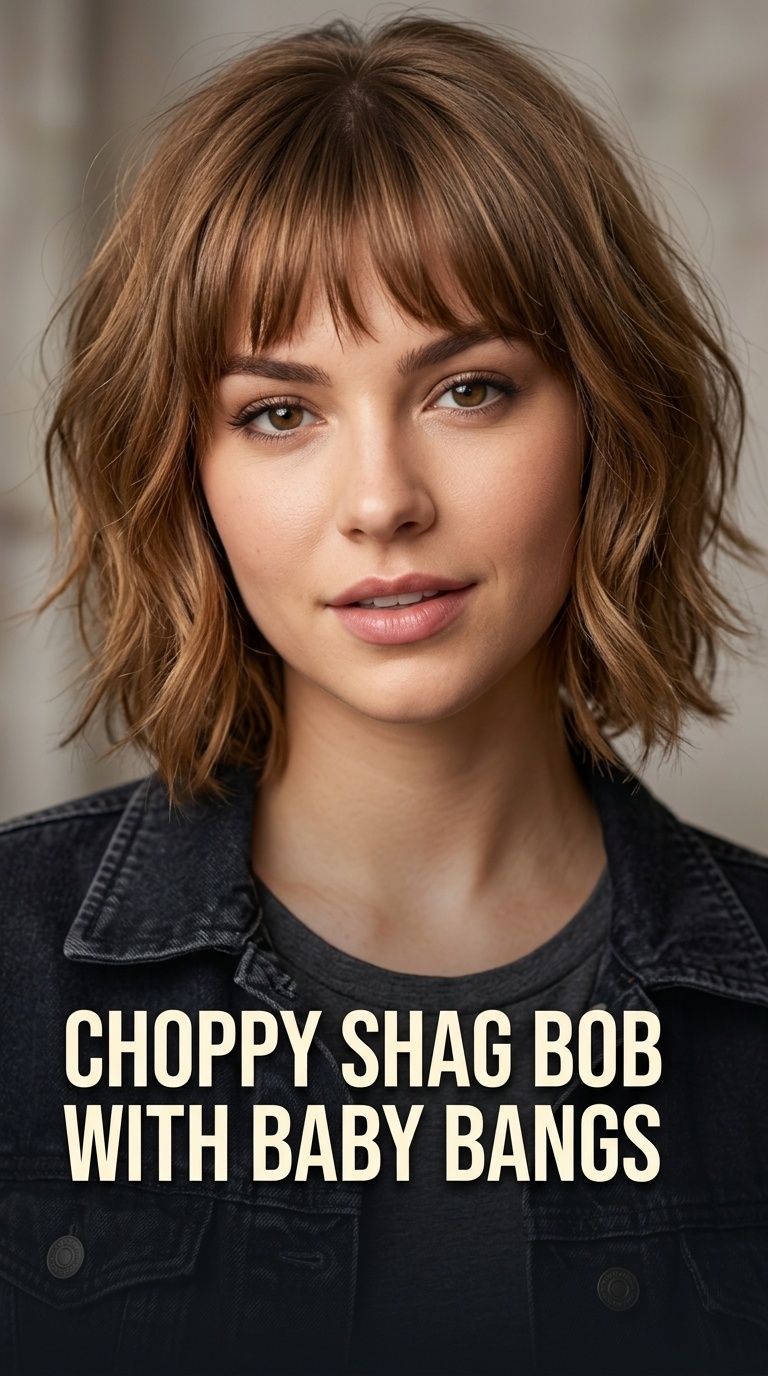 Choppy Shag Bob with Baby Bangs