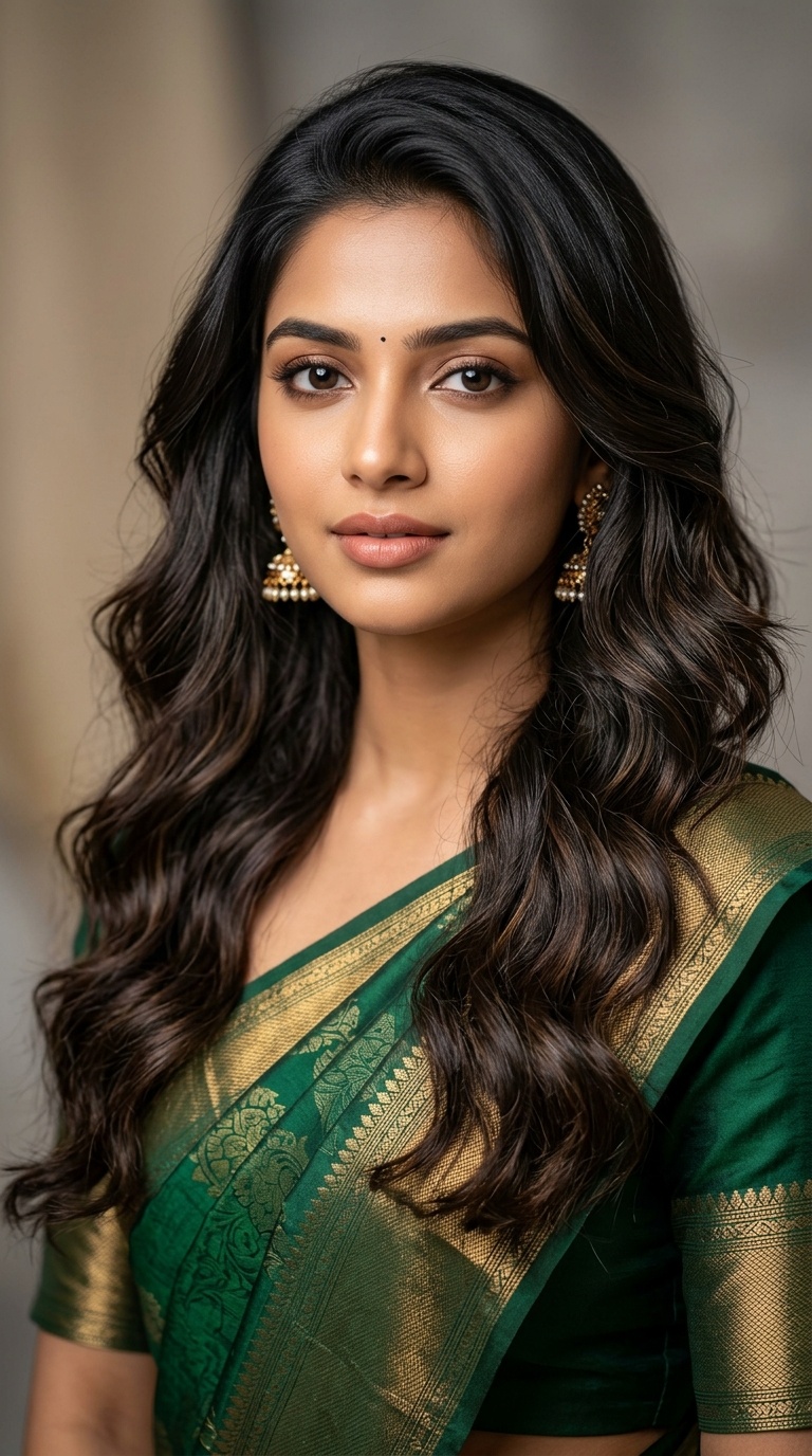 Classic Beach Waves with Silk Sarees