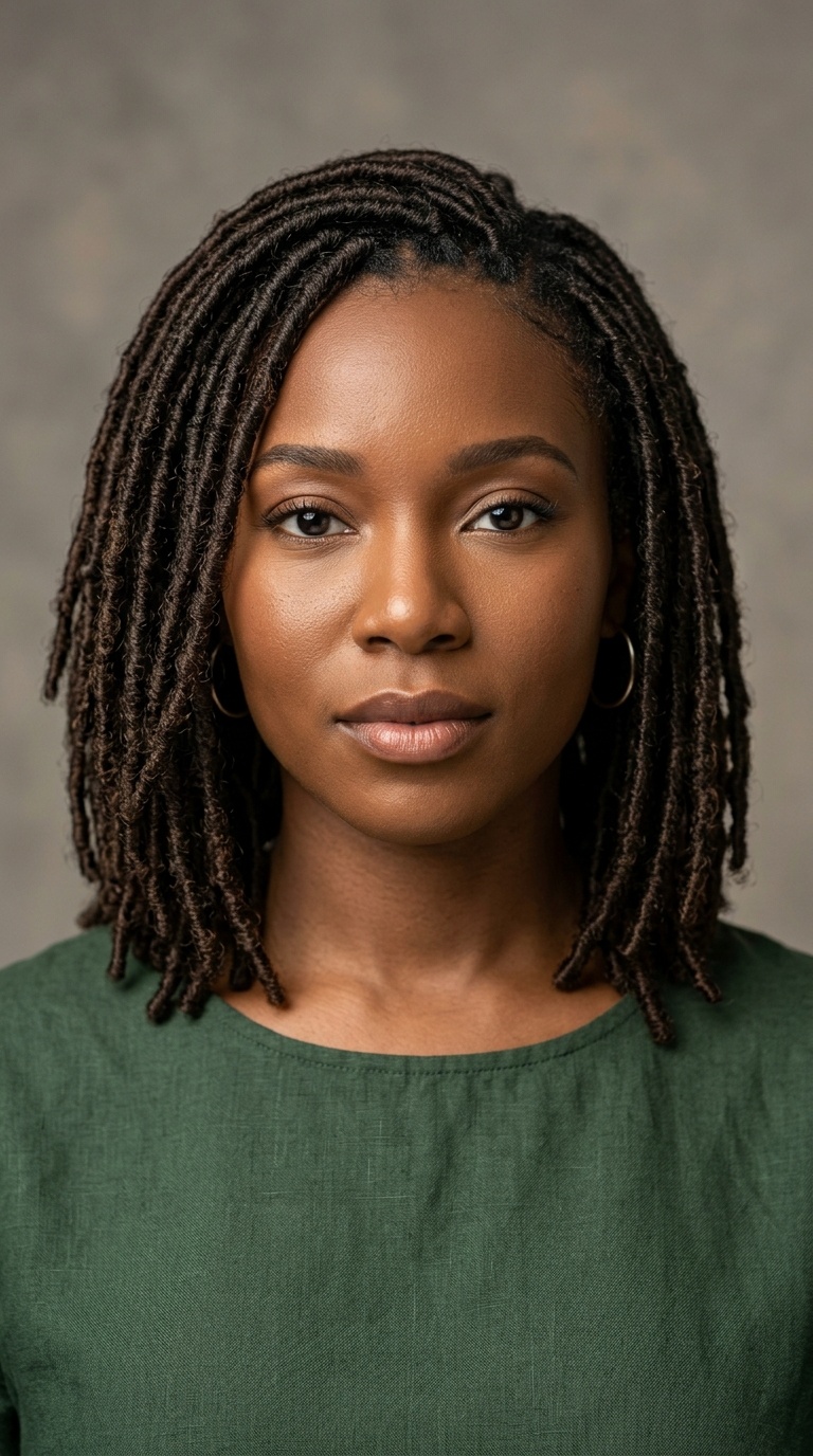 Classic Chin-Length Faux Locs