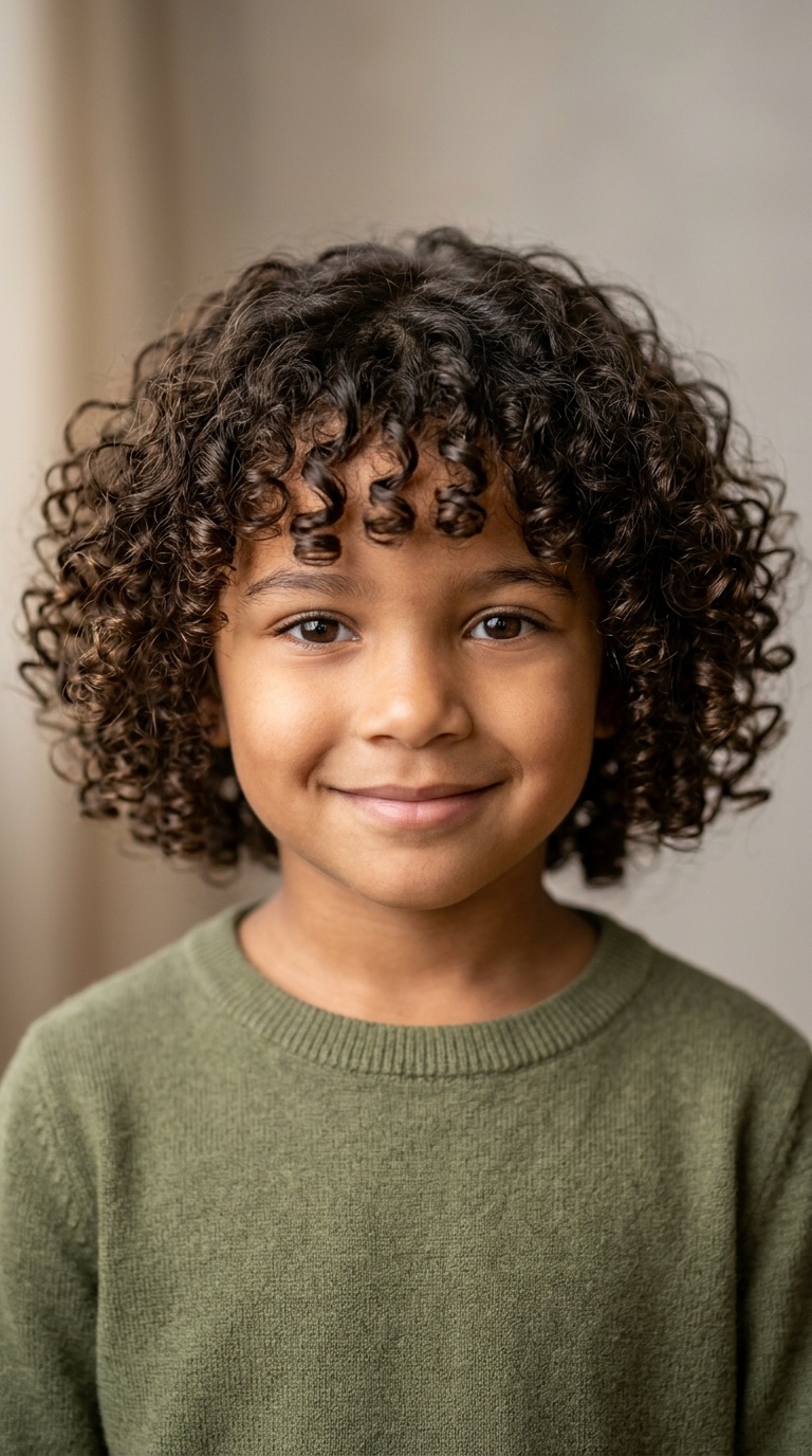 Classic Curly Bob with Bangs