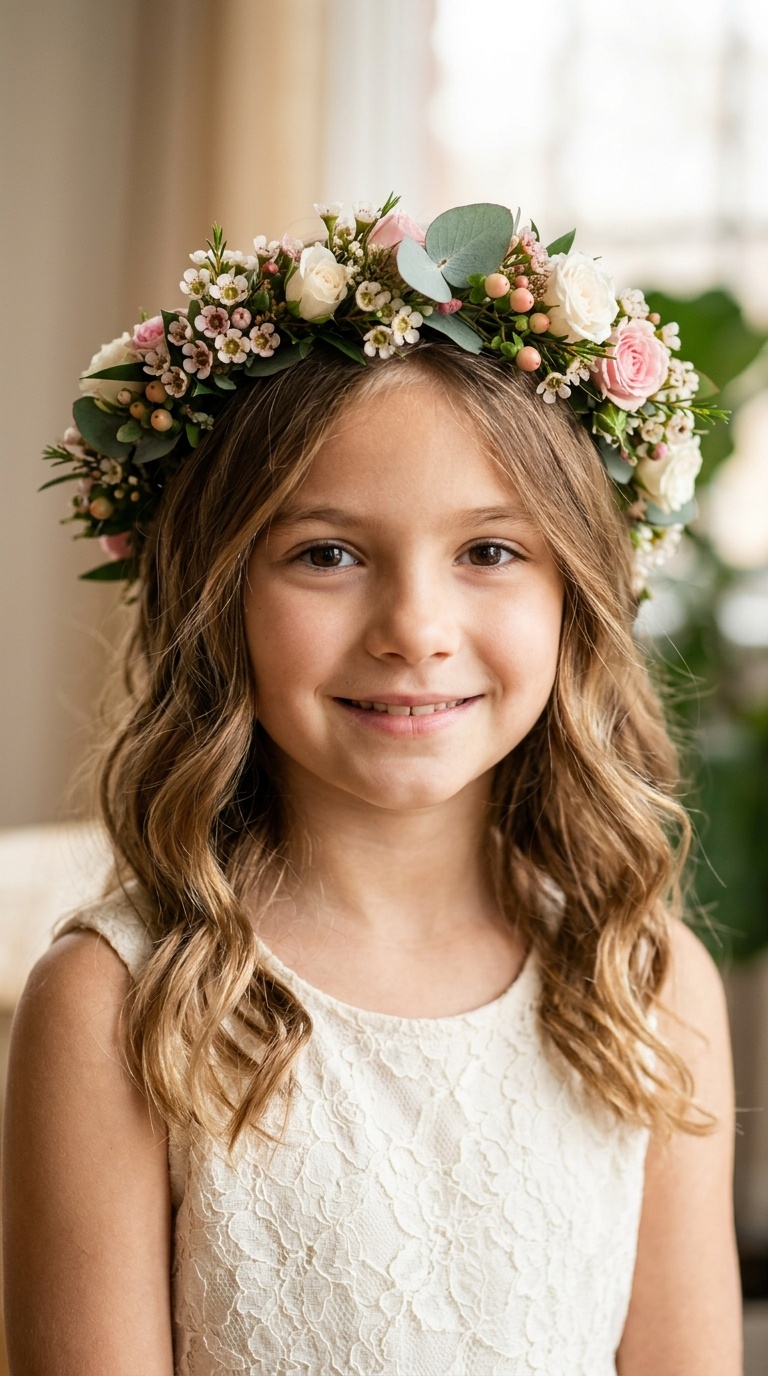 Classic Floral Wreath with Soft Waves