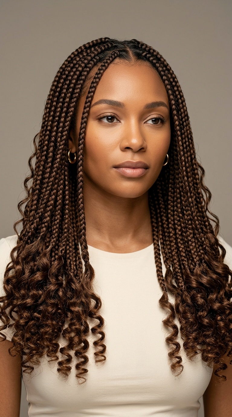Classic Long French Curl Braids