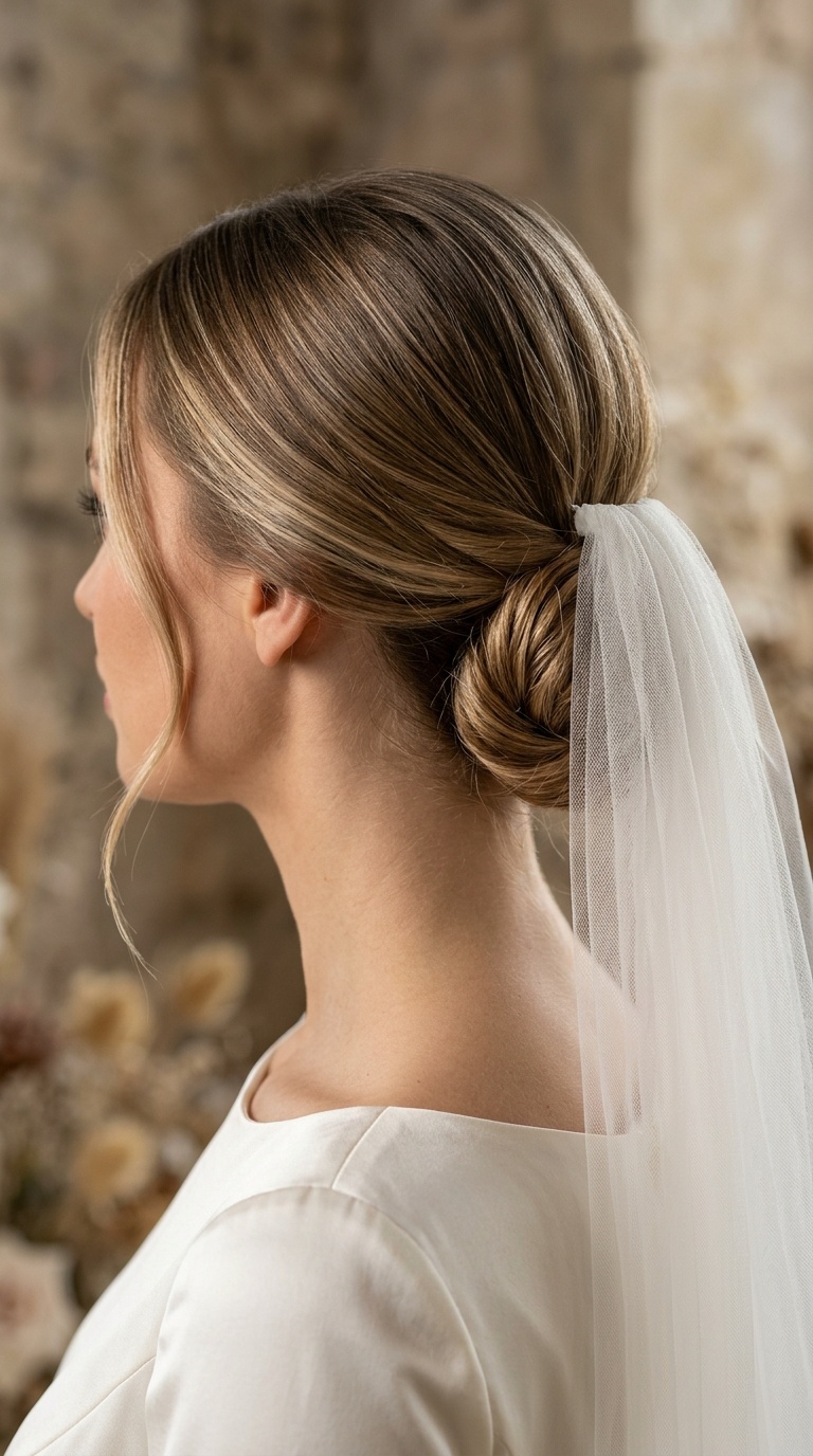 Classic Low Chignon with Nape Placement