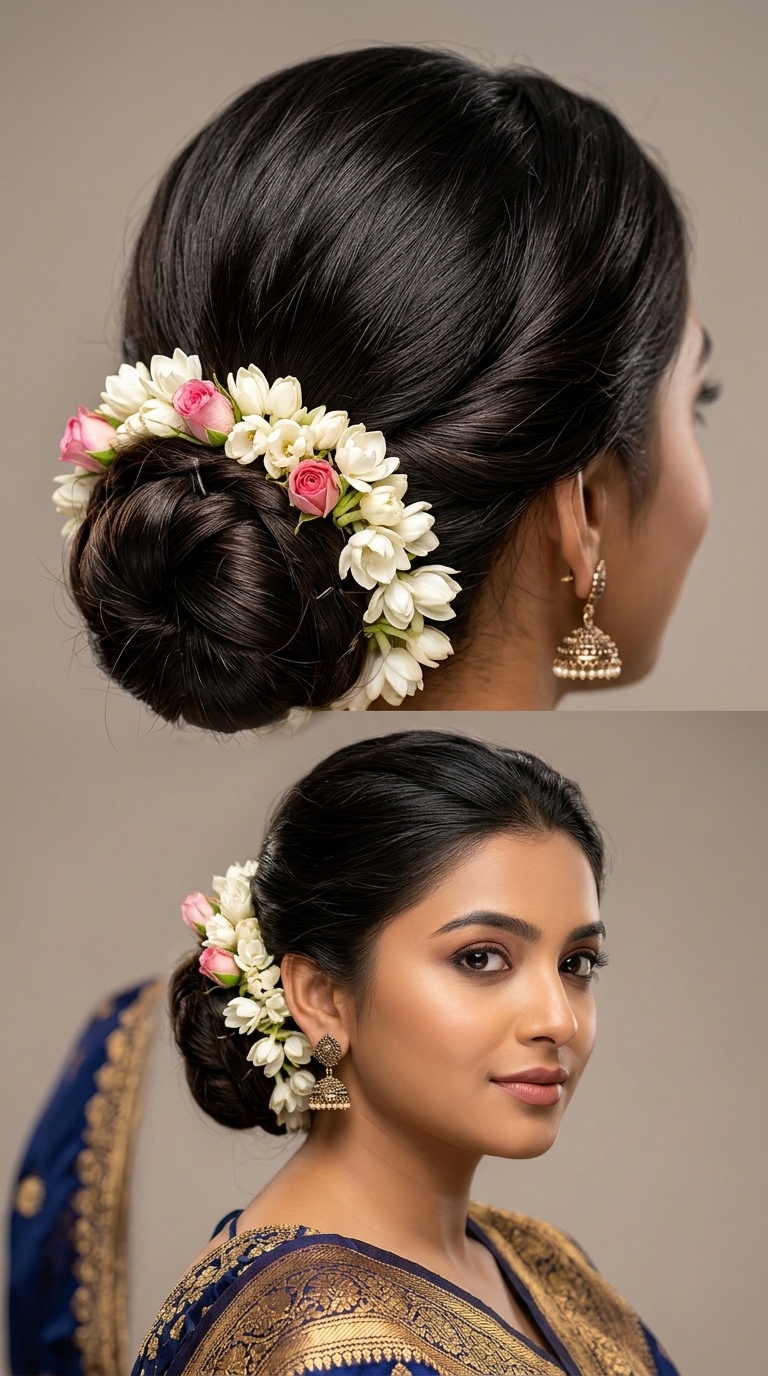 Classic Low Floral Bun