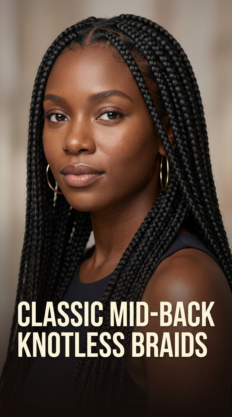 Classic Mid-Back Knotless Braids