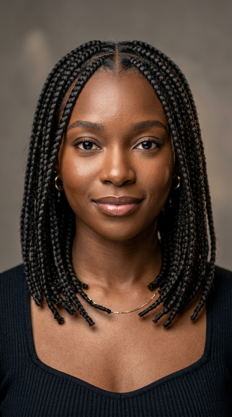 Classic Middle Part Medium Box Braids