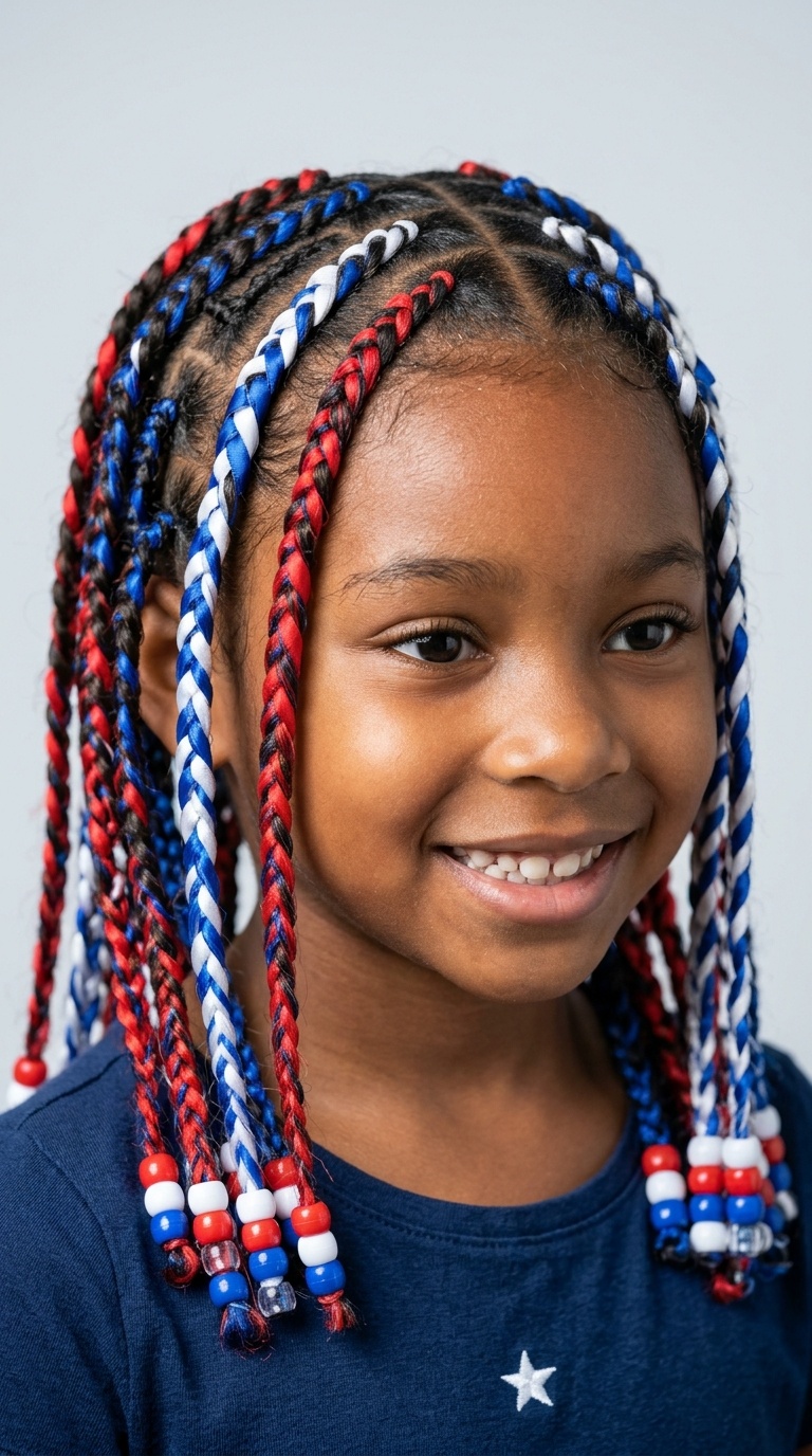 Classic Red, White, and Blue Ribbon Braids