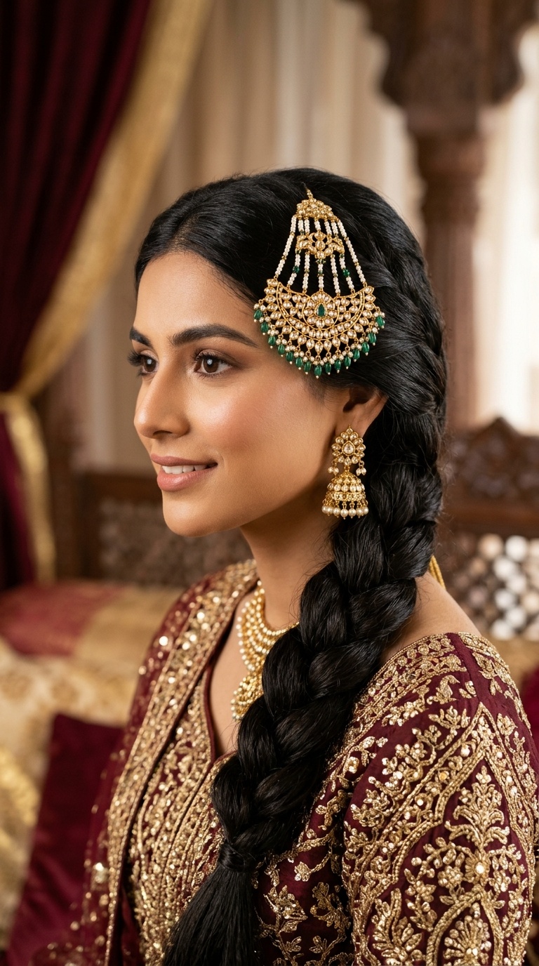 Classic Three-Strand Side Braid with Gold Passa
