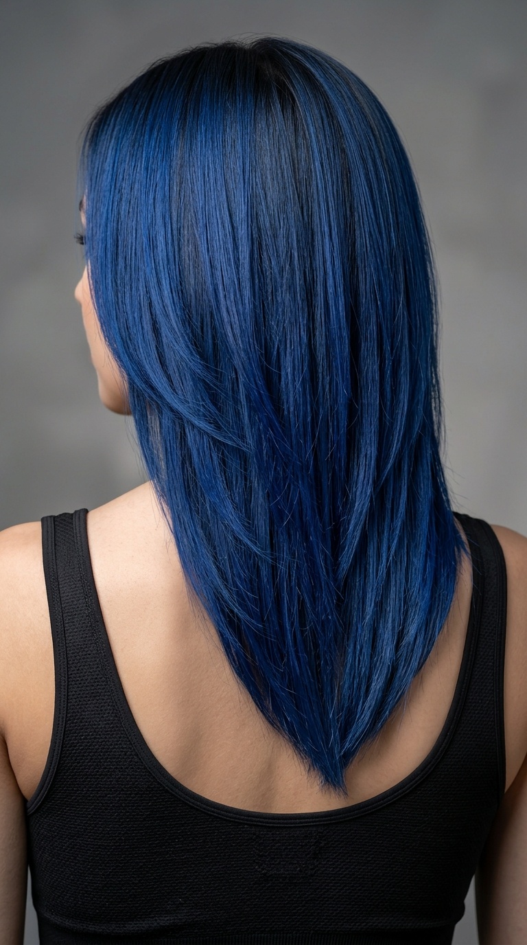 Cobalt Blue V-Shaped Back