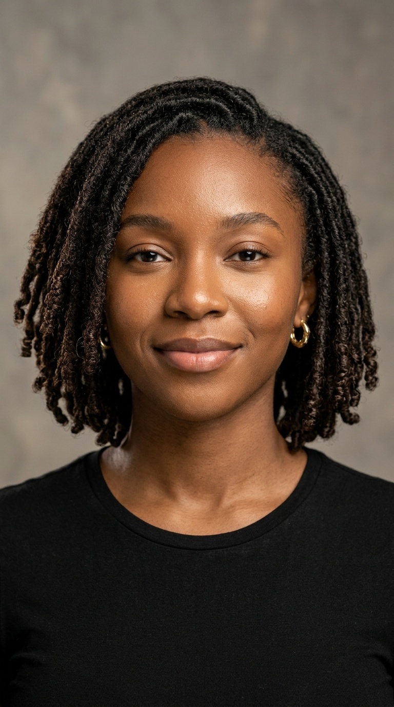 Coiled End Chin-Length Locs