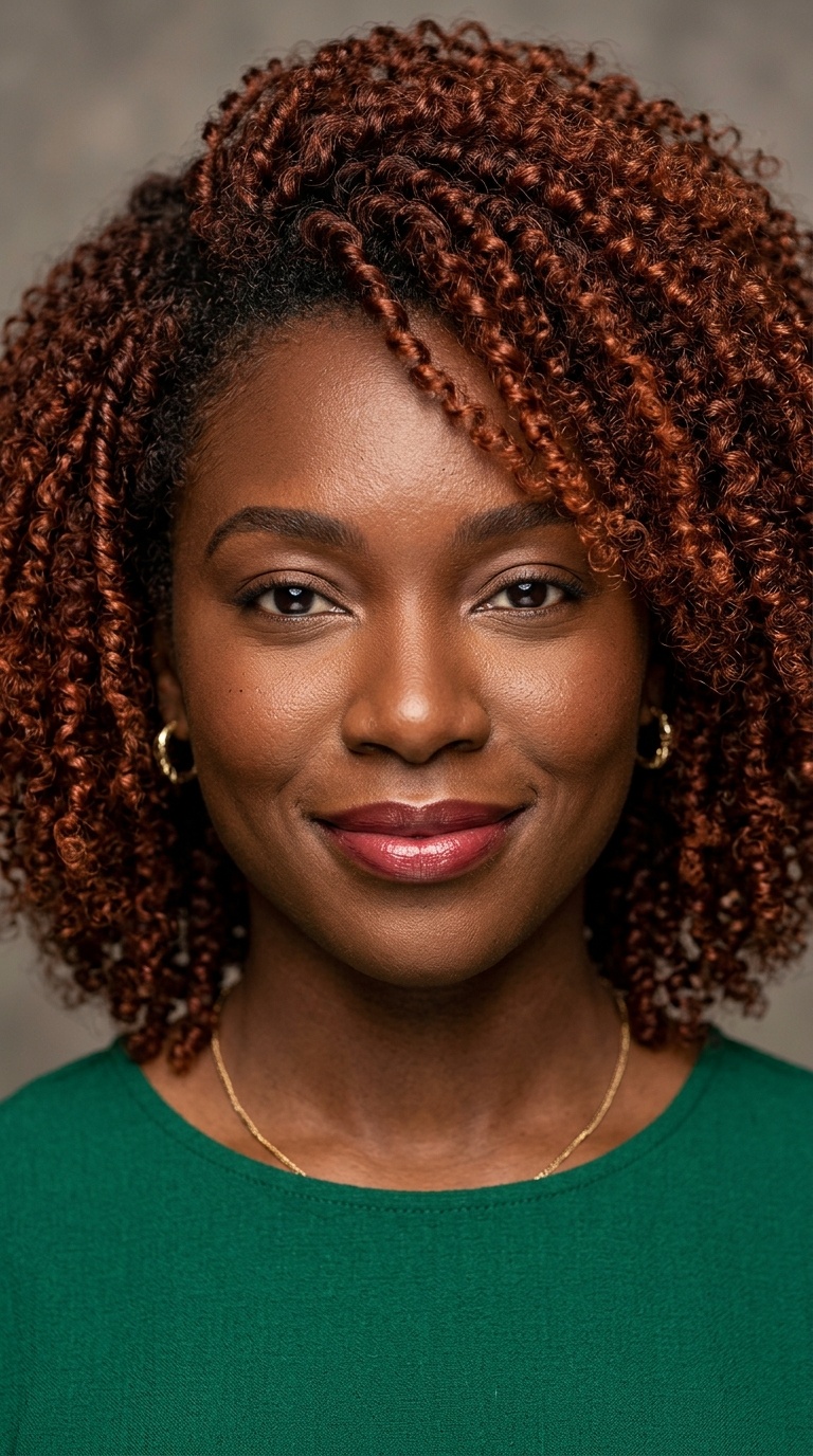 Copper Red Defined Kinky Curls