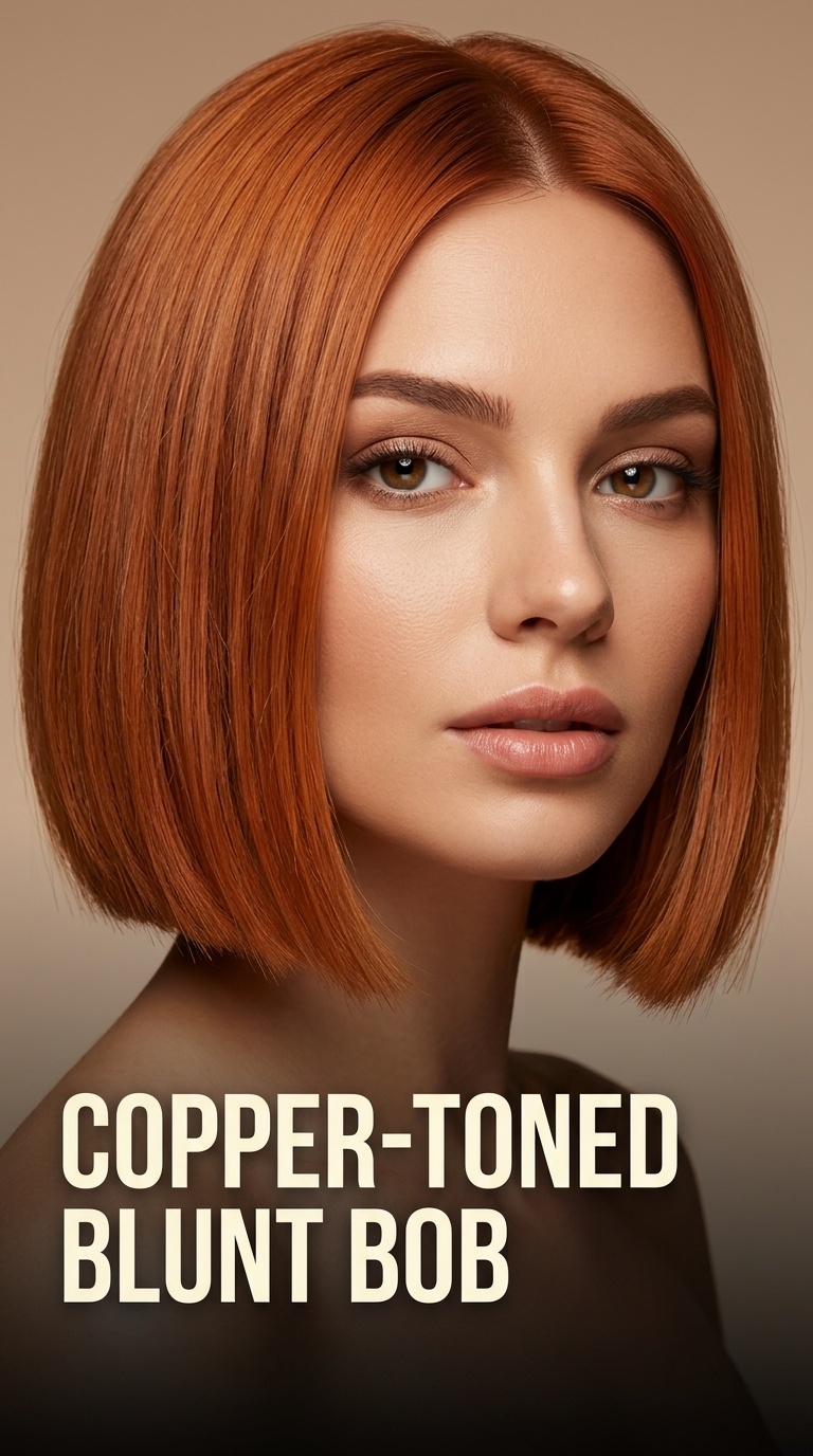 Copper-Toned Blunt Bob