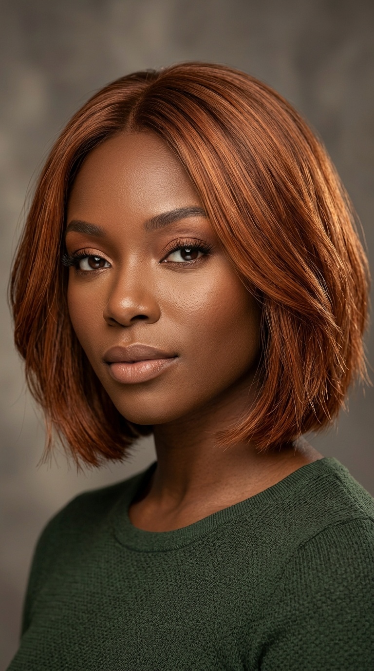 Copper Toned Neck-Length Bob