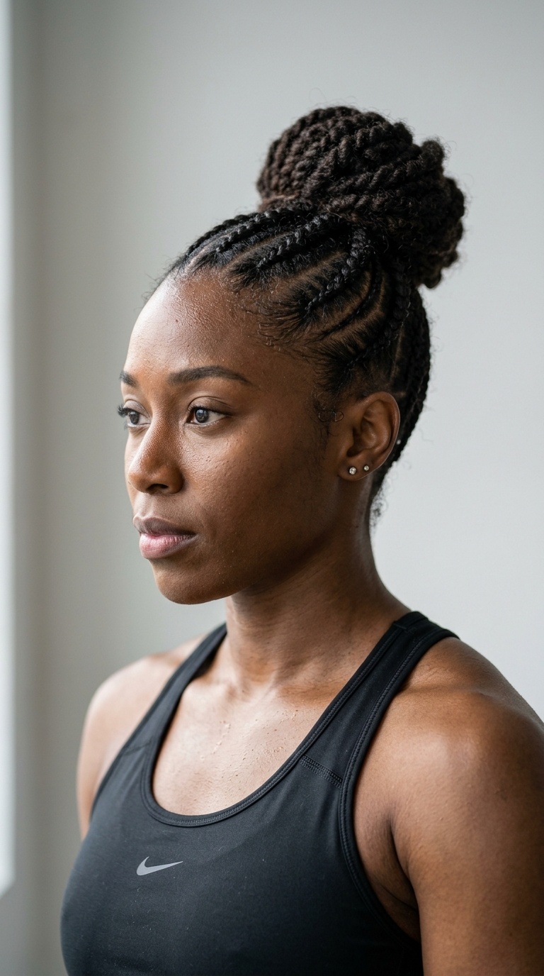 Cornrow Accents with Bun