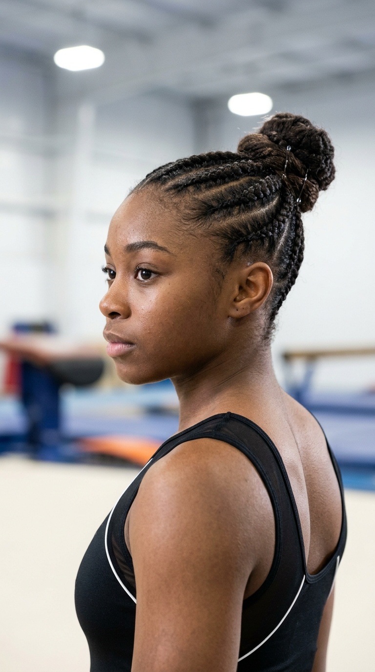 Cornrow Accents with Bun