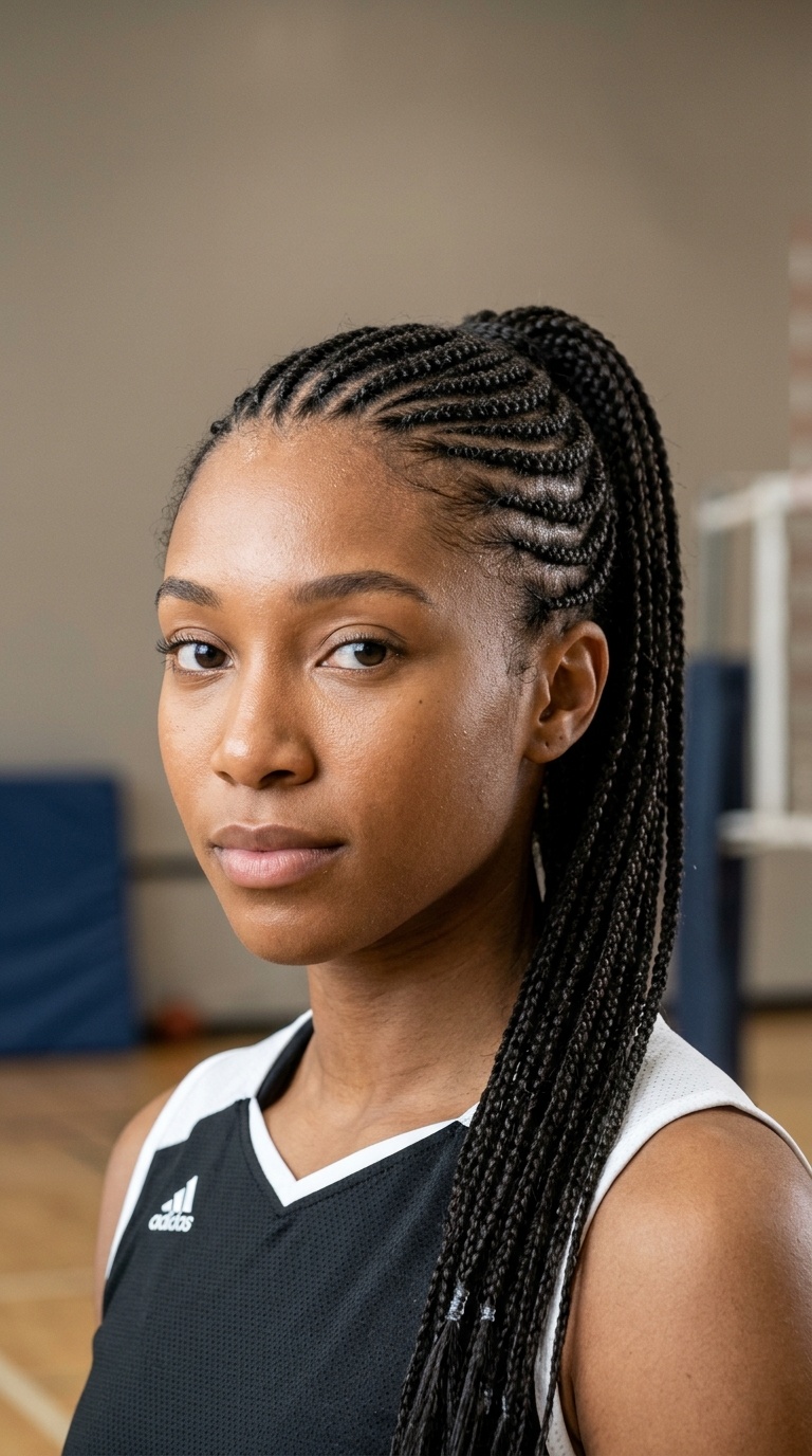 Cornrow-Inspired Micro Braids