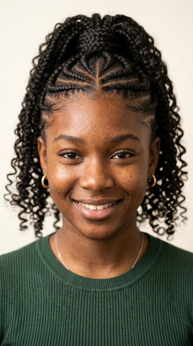 Cornrowed High Ponytail