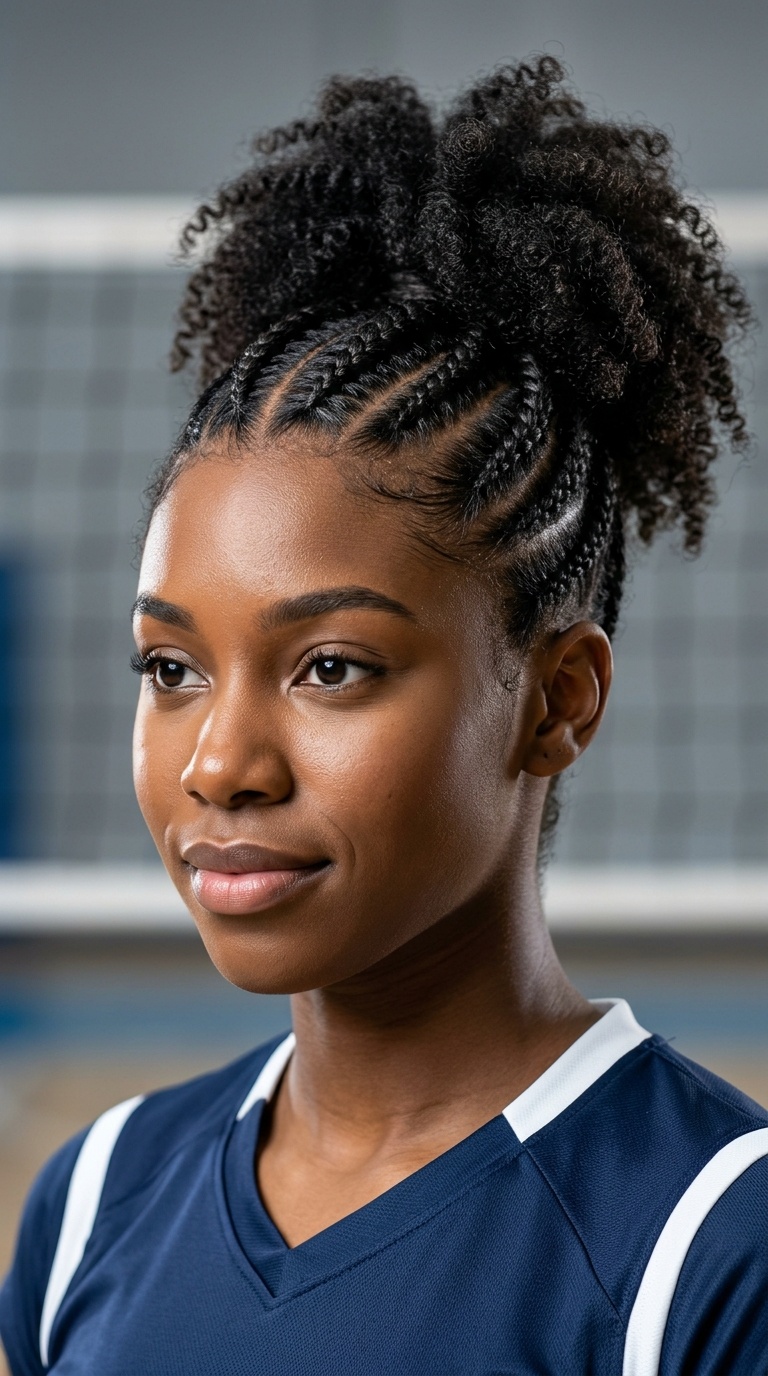 Cornrows into a High Pony