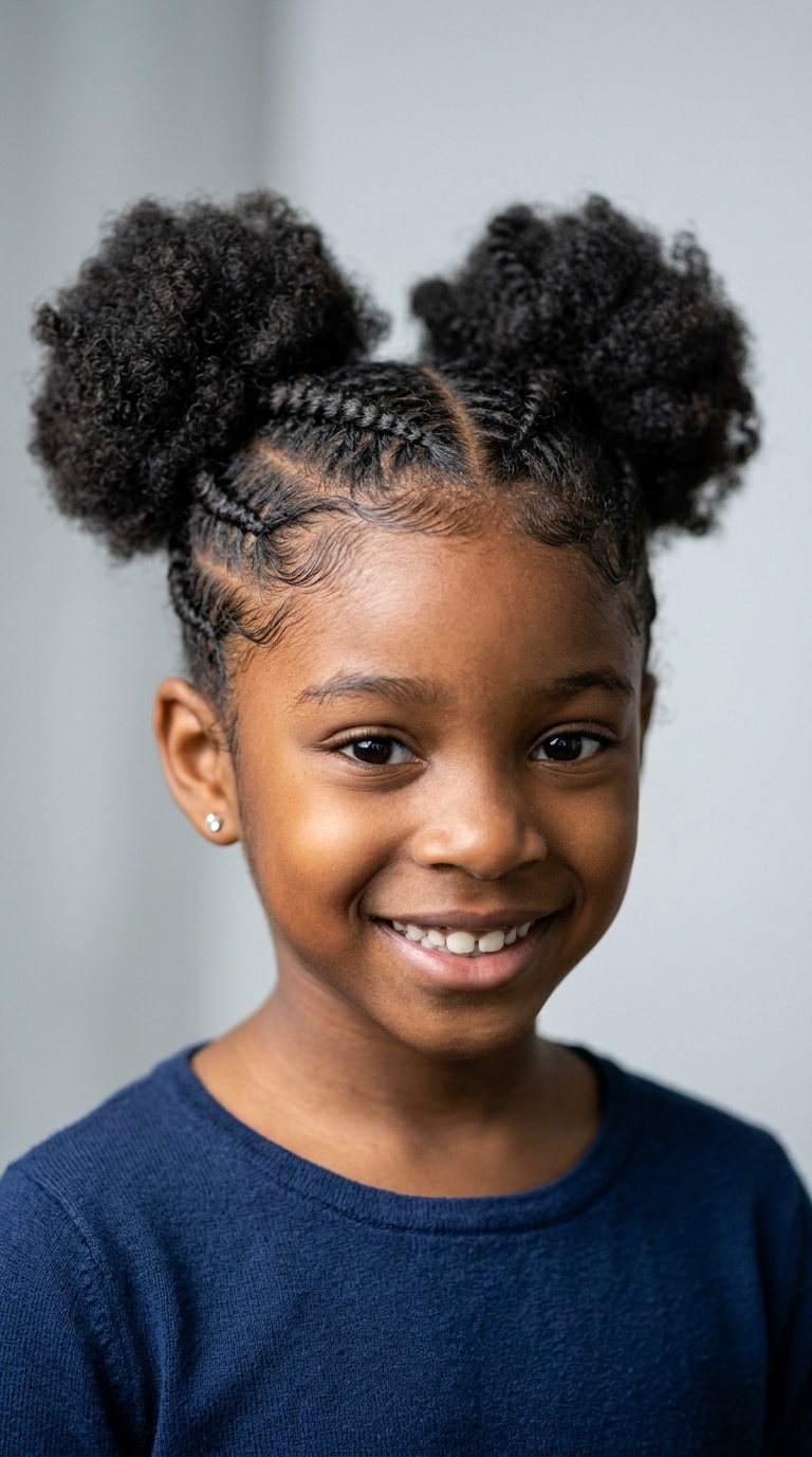 Cornrows into High Puffs