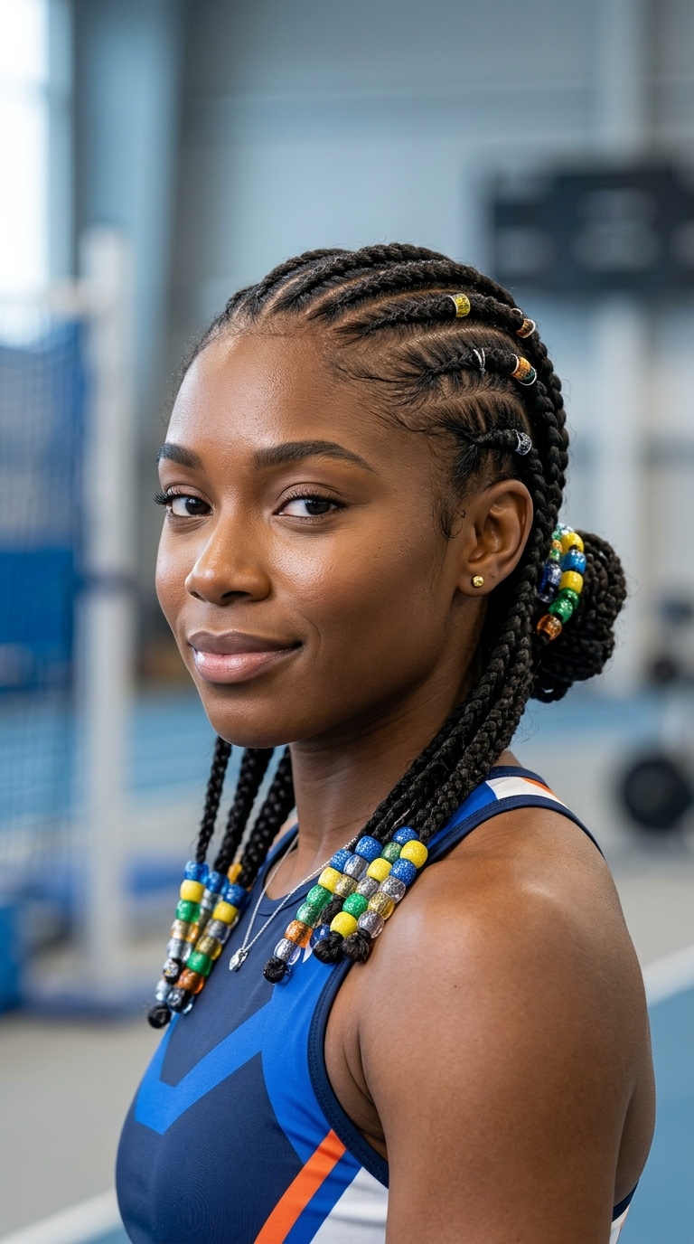 Cornrows with Beads