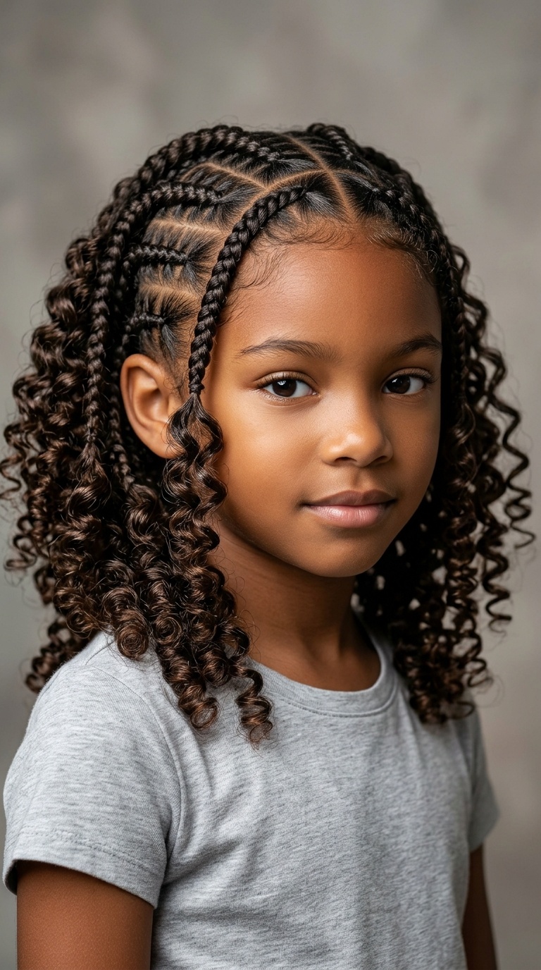 Cornrows with Curly Ends