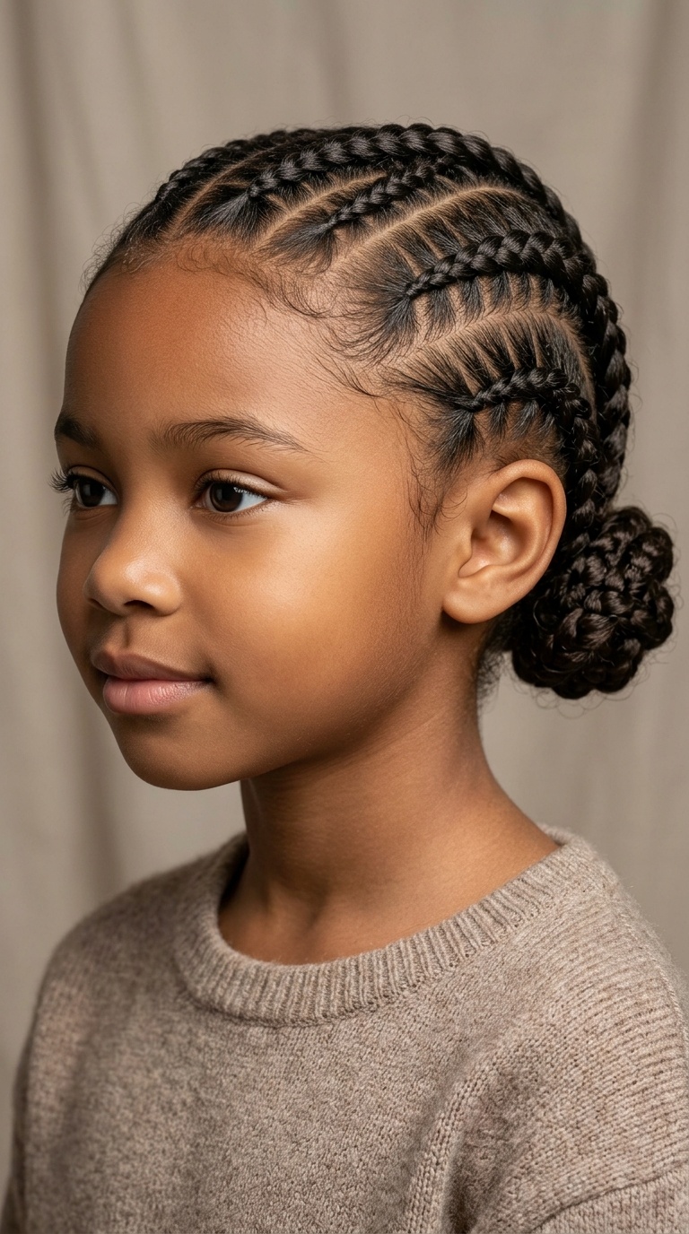 Cornrows with Low Buns