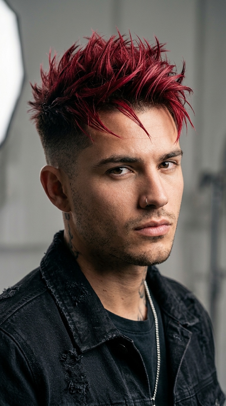 Crimson Red Spiky Undercut