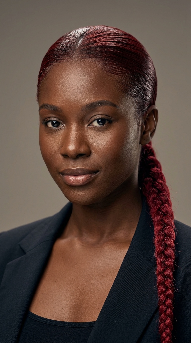Crimson Slick-Back with Weave
