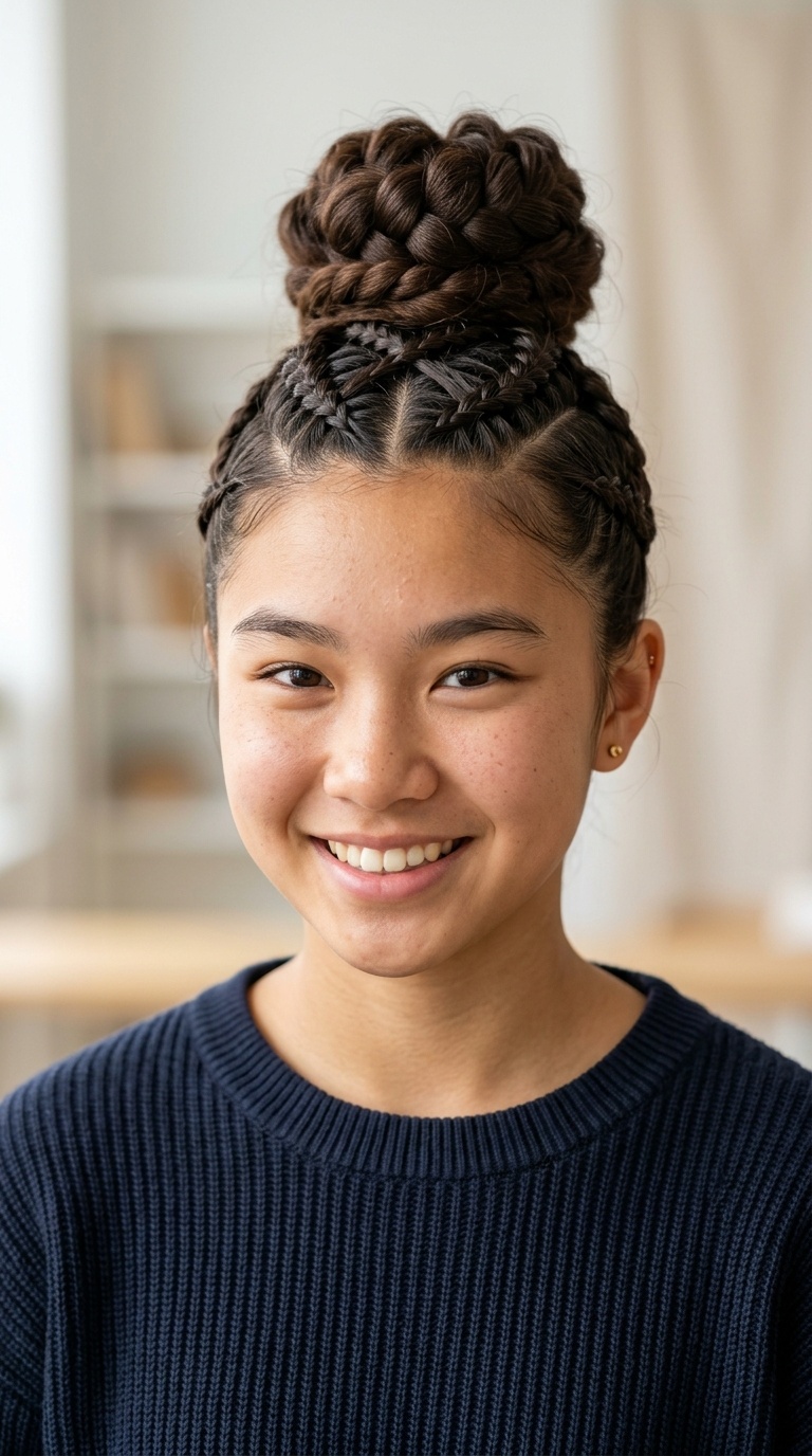 Criss-Cross Braid into a High Bun
