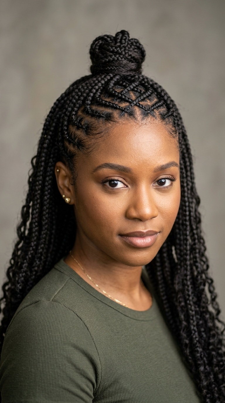 Criss-Cross Braided Half-Up